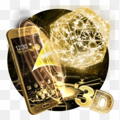 3D Glitter Golden Pentagon Theme - Google Graphic Design Emoji