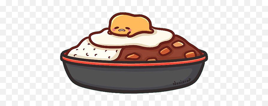 Gudetama Curry Sanrio Egg Sticker By Pinkskyy - Pie Emoji,Curry Emoji