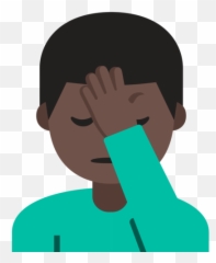 Dark Skin Tone Emoji - Brown Facepalm