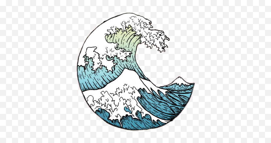 Wave Art Aesthetic Ocean Oceanwave - Wave Art Aesthetic Emoji,Japanese Wave Emoji