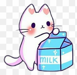 Transparent Cute Cartoon Cats Emoji,Milk Emoji