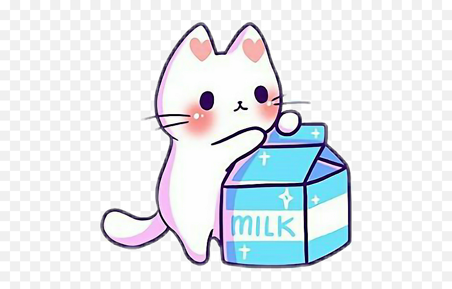 Transparent Cute Cartoon Cats Emoji,Milk Emoji
