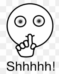 Free Clipart Shhh Quiet - Black And White Emoji