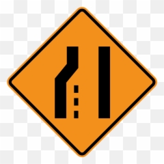 Mutcd Cw4 - Left Lane Drop Sign Emoji