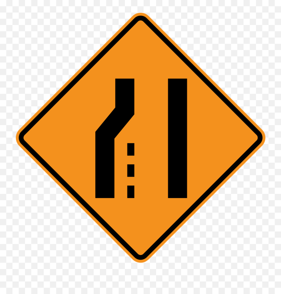 Mutcd Cw4 - Left Lane Drop Sign Emoji,Exit Sign Emoji