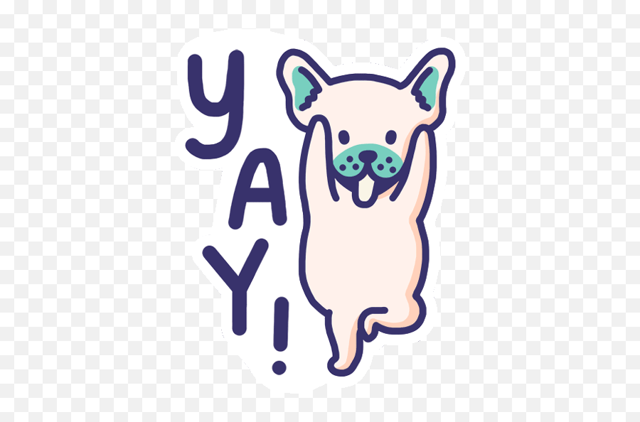 Celebrate French Bulldog Sticker By - French Bulldog Clipart Gif Emoji,French Bulldog Emoji