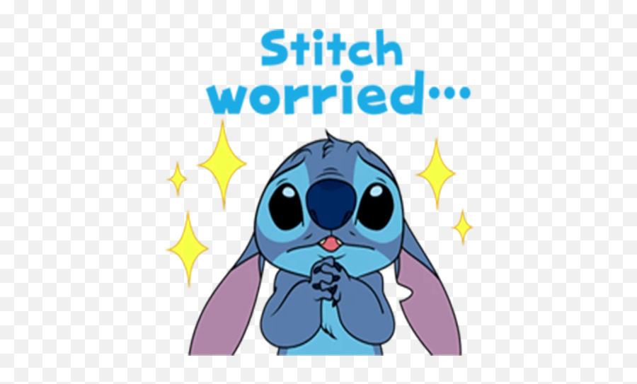 Stitch 2 Stickers For Whatsapp - Stitch Worried Emoji,Stitch Emoji