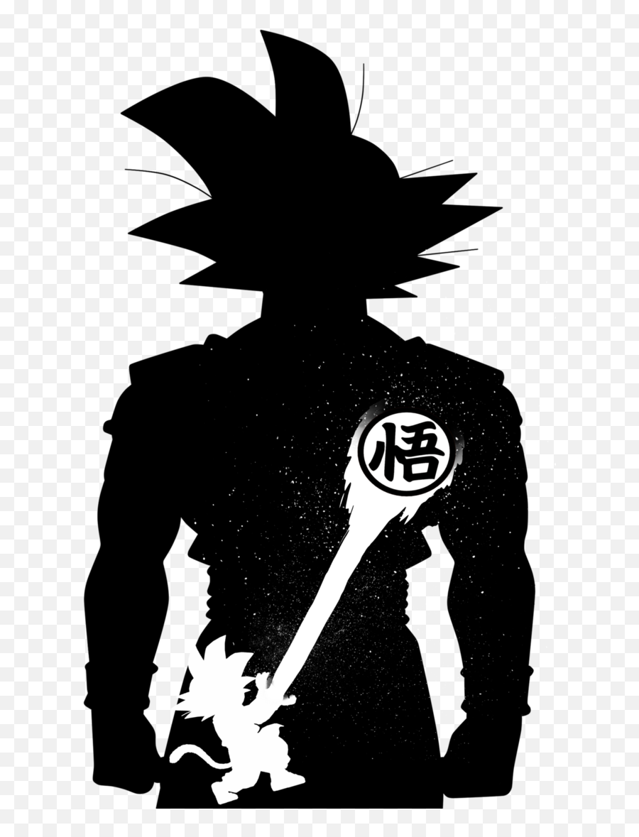 Goku Face Silhouette - Goku Black And White Emoji,Goku Emoji