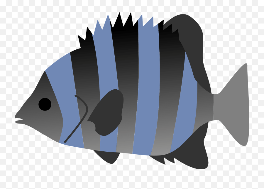 Striped Beakfish Fish Clipart - Coral Reef Fish Emoji,Clown Fish Emoji