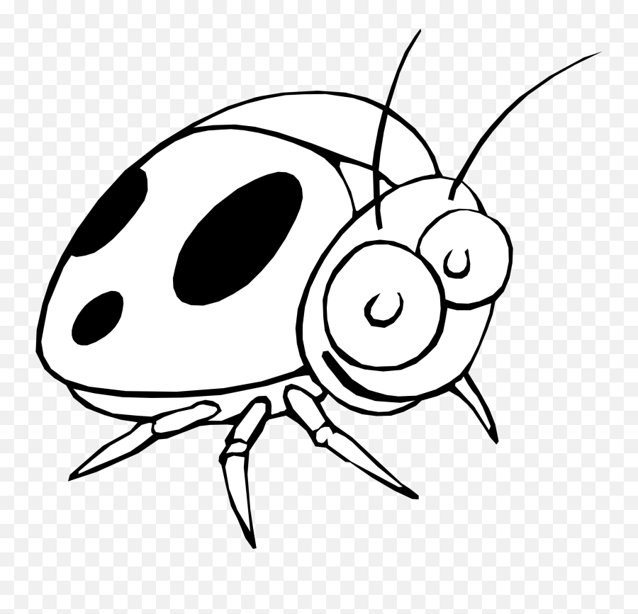 Ladybug 17 Black White Line Art Flower Scalable Vector - Clipart Bugs Emoji,Ladybug Emoji