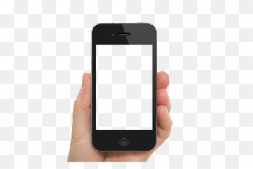 Black Iphone In Hand Transparent Png Image - Emoji