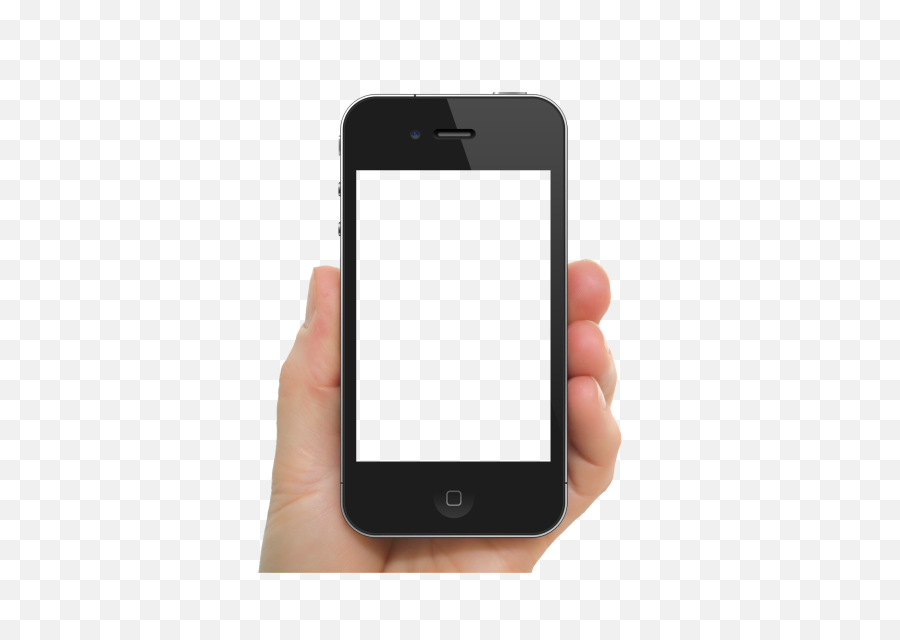 Black Iphone In Hand Transparent Png Image - Hand Transparent Iphone Png Emoji,Emoji Keyboards For Iphone 6