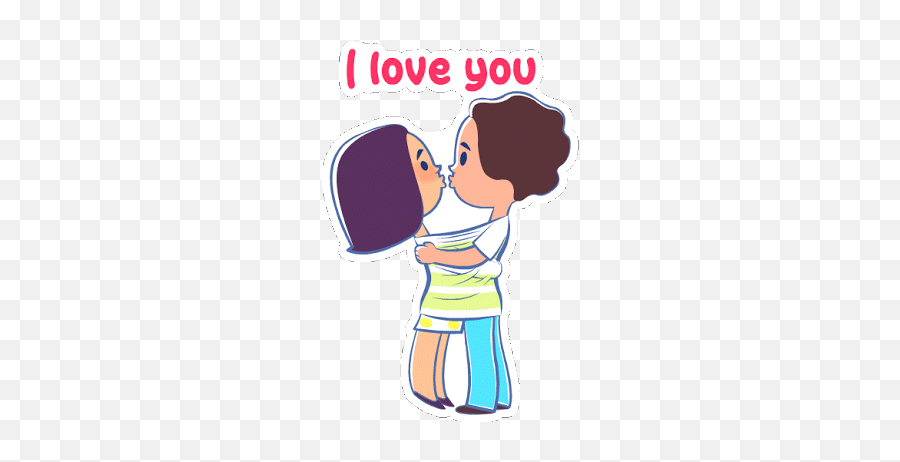 Cute Love Gif - Lip Kiss Emoji Gif,Emoji Couple