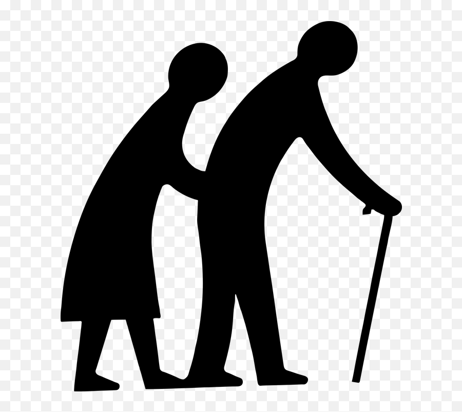 Cane Couple Elderly - Old Couple Clip Art Emoji,Old Man With Cane Emoji