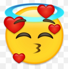 Emoji Cara De Angel Y Enamorado - Whatsapp Dp Kiss Emoji,Emoji