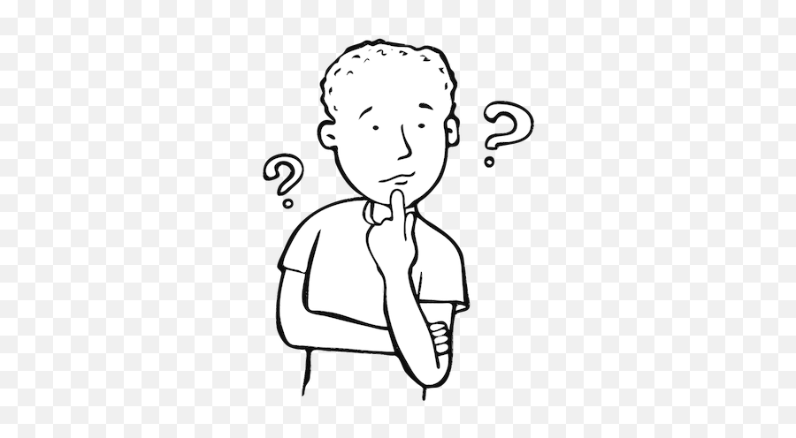 Boy Thinking Of Question - Think Clipart Black And White Emoji,Drawn Thinking Emoji