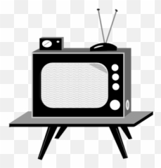 Vintage Tv Set Vector Illustration - Transparent Background Cartoon Png Emoji
