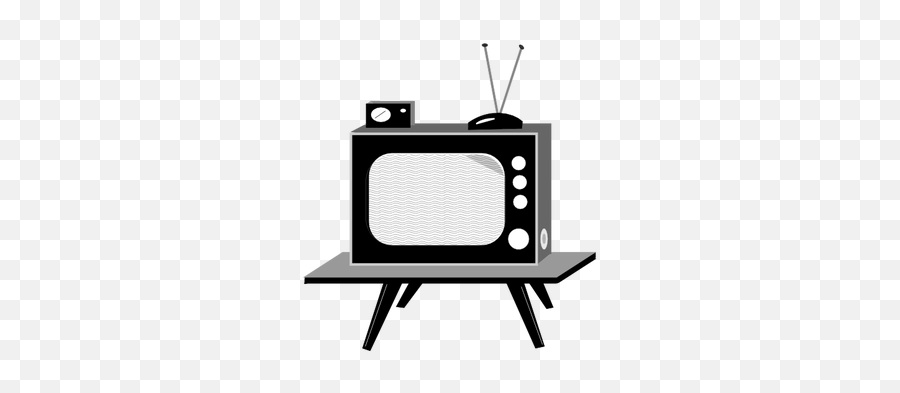 Vintage Tv Set Vector Illustration - Transparent Background Tv Cartoon Png Emoji,Tv Remote Emoji