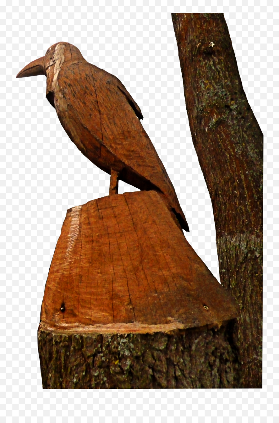 Raven Crow Bird Carved Log - Rusty Blackbird Emoji,Raven Bird Emoji