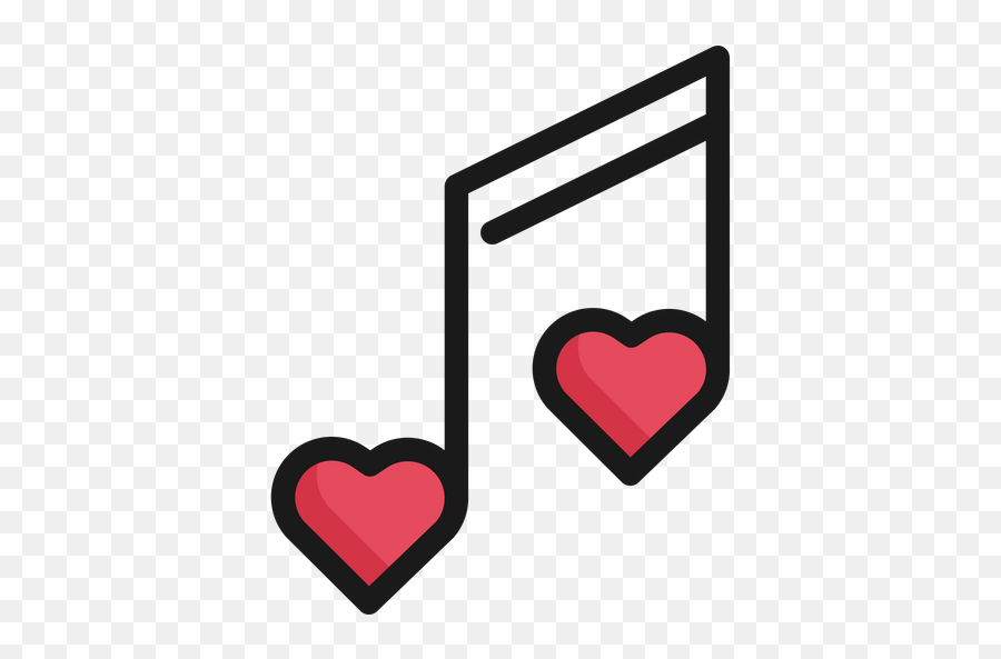 Romantic Music Icon Of Colored Outline Style - Available In Musical Note With Heart Emoji,What Are Emoji Loves On Musically