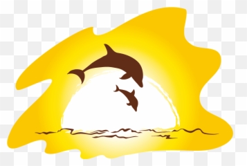 Silhouette Transparent Sunset Clipart - Beach Dolphin Fin Emoji