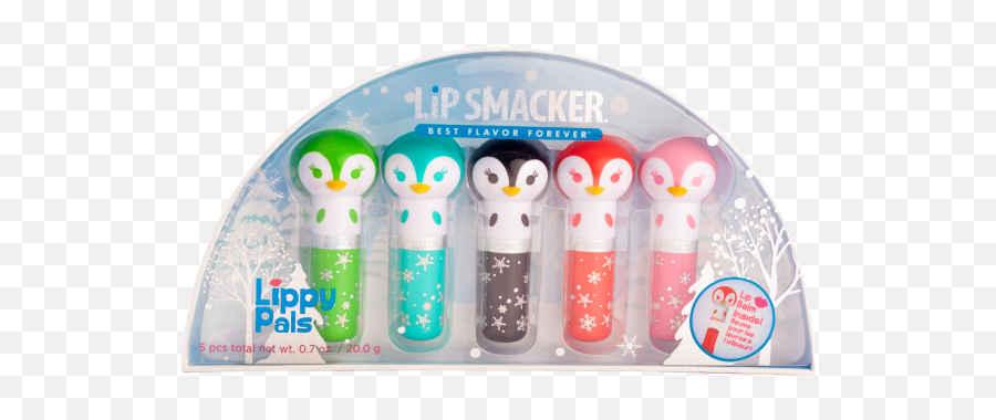 5 Piece Penguin Lippy Pal Collection Lip Smacker - Lip Smackers Penguin Emoji,Freeze Emoji