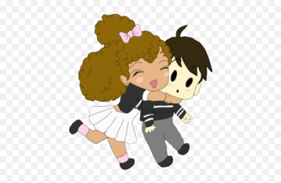 Interracial Ambw Korean Blackgirl Cute Couple - Cartoon Emoji,Interracial Emoji