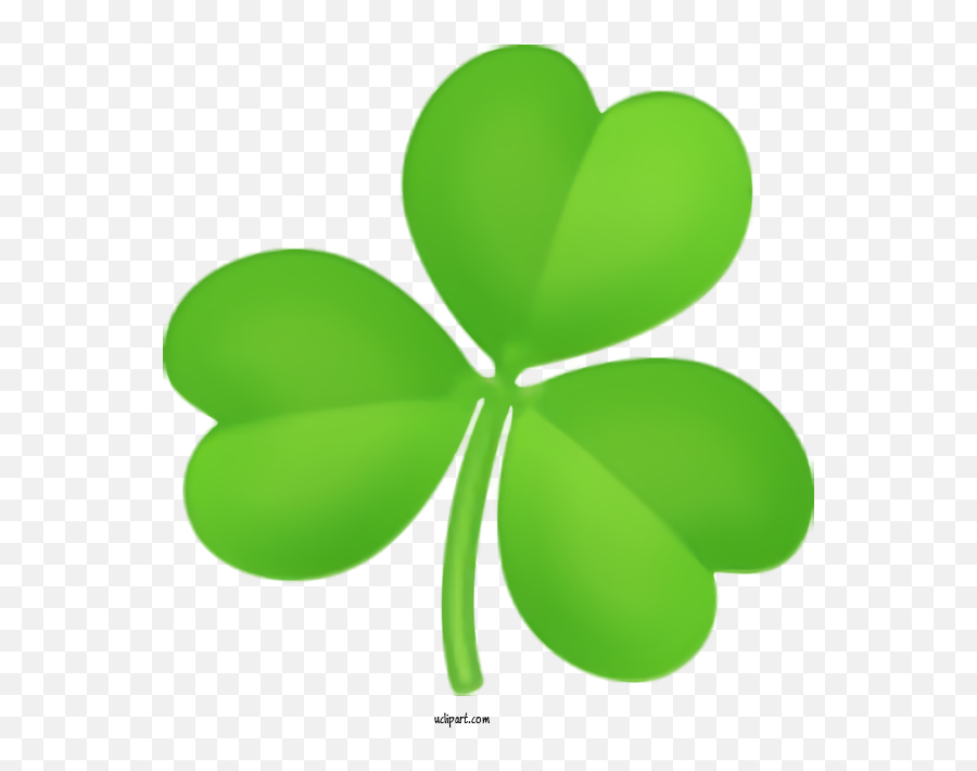 Holidays Green Leaf Symbol For Saint - Shamrock Transparent Emoji,Shamrock Emoji For Facebook