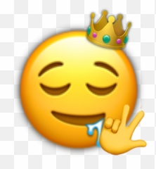 Emoji Queeen Yas Lol Crown Drool Sticker By Deleted - Happy,Drool Emoji