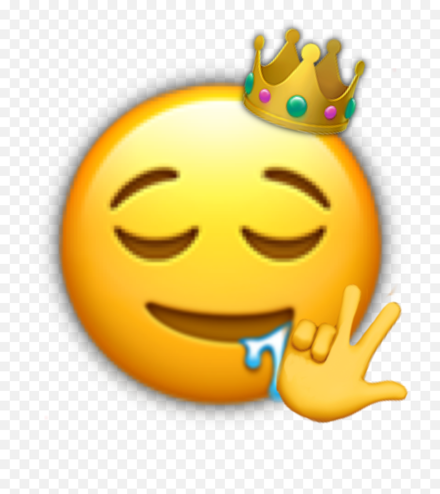 Emoji Queeen Yas Lol Crown Drool Sticker By Deleted - Happy,Drool Emoji