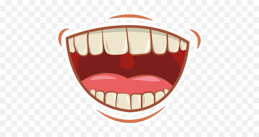 Laughing Mouth With Teeth Sticker - Sticker Mania Mouth Cartoon Emoji,Emoji With Teeth
