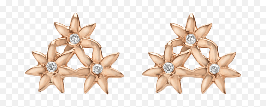 Flower Earring Stud With White Diamonds - Decorative Emoji,Conflict Diamond Emoji