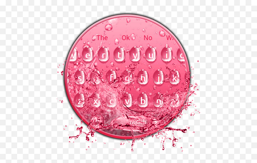 Pink Rose Water Drop Keyboard Theme - Water Splash Emoji,Drop Emojis