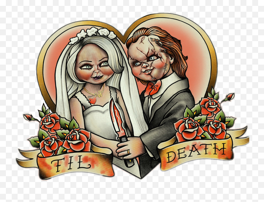 Chucky - Chucky And Tiffany In Love Emoji,Bride Emoji
