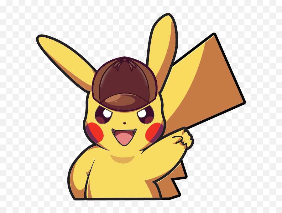 New Pikachu Artwork - Pikachu Detective Vector Emoji,Pikachu Emoji Text