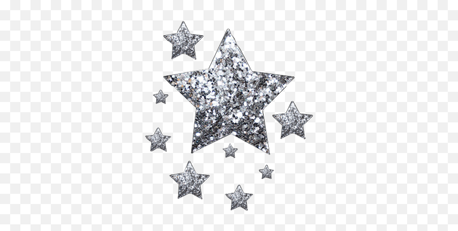 Silver Sparkling Shiny Glitter Stars - Star Emoji,Sparkling Star Emoji