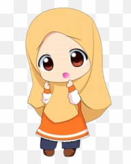 Anime Girlanime Hijab Kawaii Veil - Muslimah Girl Cartoon Emoji,Hijab Emoji
