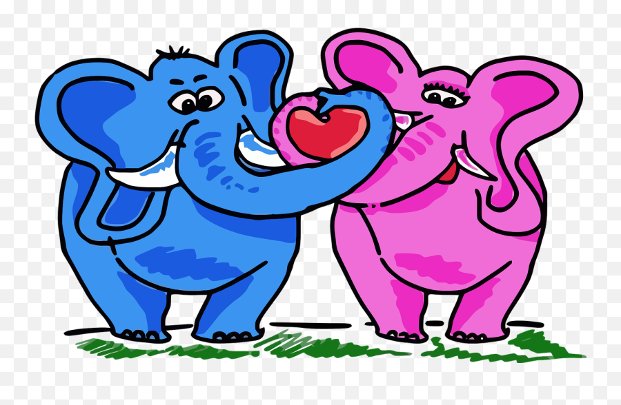 Los Mejores Dibujos De Amor Con Frases Online 2019 - Elephant Couple  Clipart Emoji,Emojis De Amor - free transparent emoji 