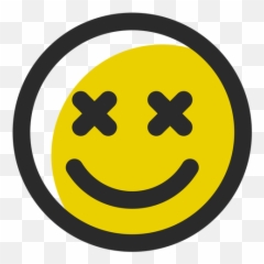 X Eyes Colored Stroke Emoticon - Carita Con Ojos De Emoji
