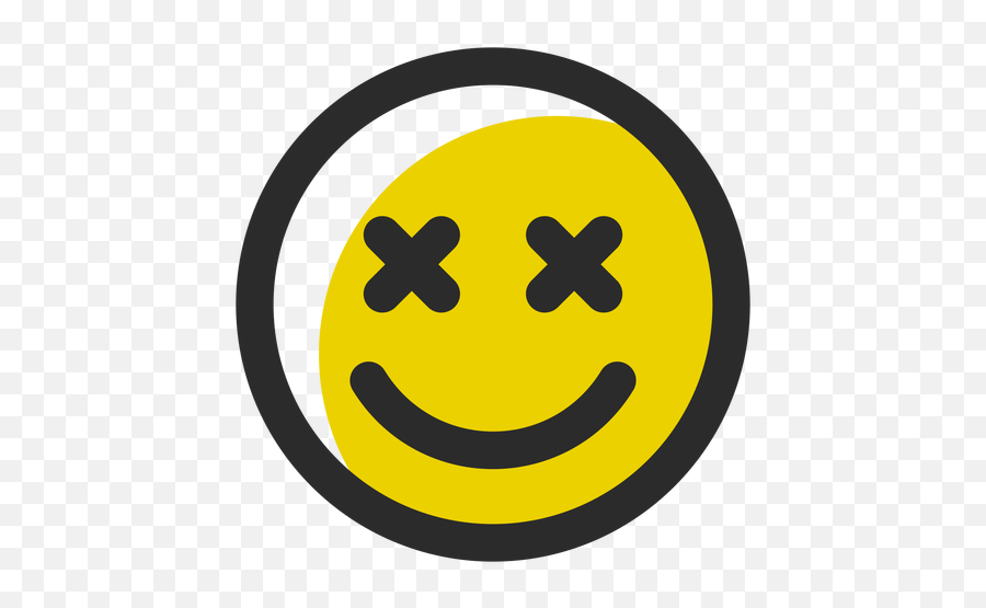 X Eyes Colored Stroke Emoticon - Carita Con Ojos De X Emoji,Star Eyes Emoji
