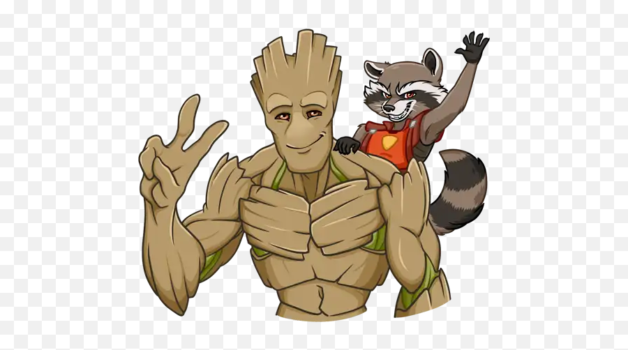 Groot Whatsapp Emoji,Raccoon Emoji Android