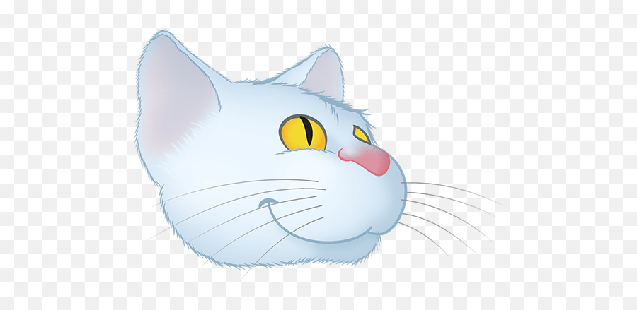 White Cat Emoji By Yann Le Roux - Cat Yawns,White Cat Emoji