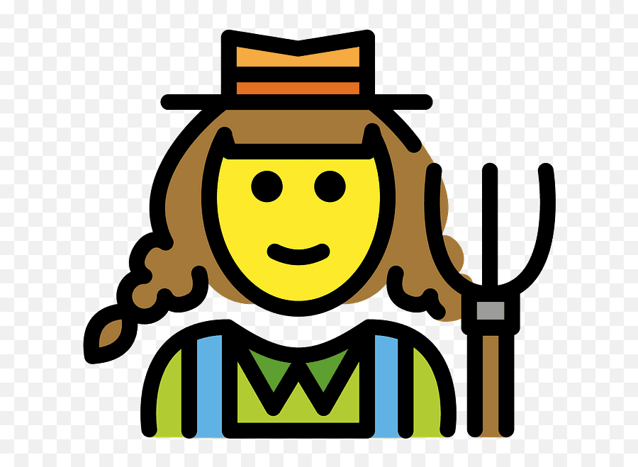 Woman Farmer Emoji Clipart - Wasapp Agricultora Emoticono,Pitchfork Emoji