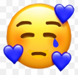 Emoji Sad Tears Sademoji Tumblr Blue Freetoedit - Whatsapp Smiley Image Download,Emoji Kissy Faces