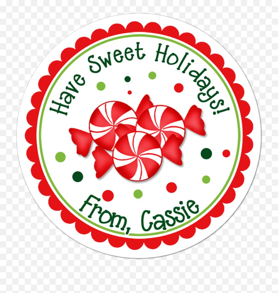 Peppermint Candy Personalized Sticker - Merry Christmas Sticker Png Emoji,Peppermint Emoji