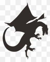 Dragon Silhouette Clip Art - Flying Transparent Emoji