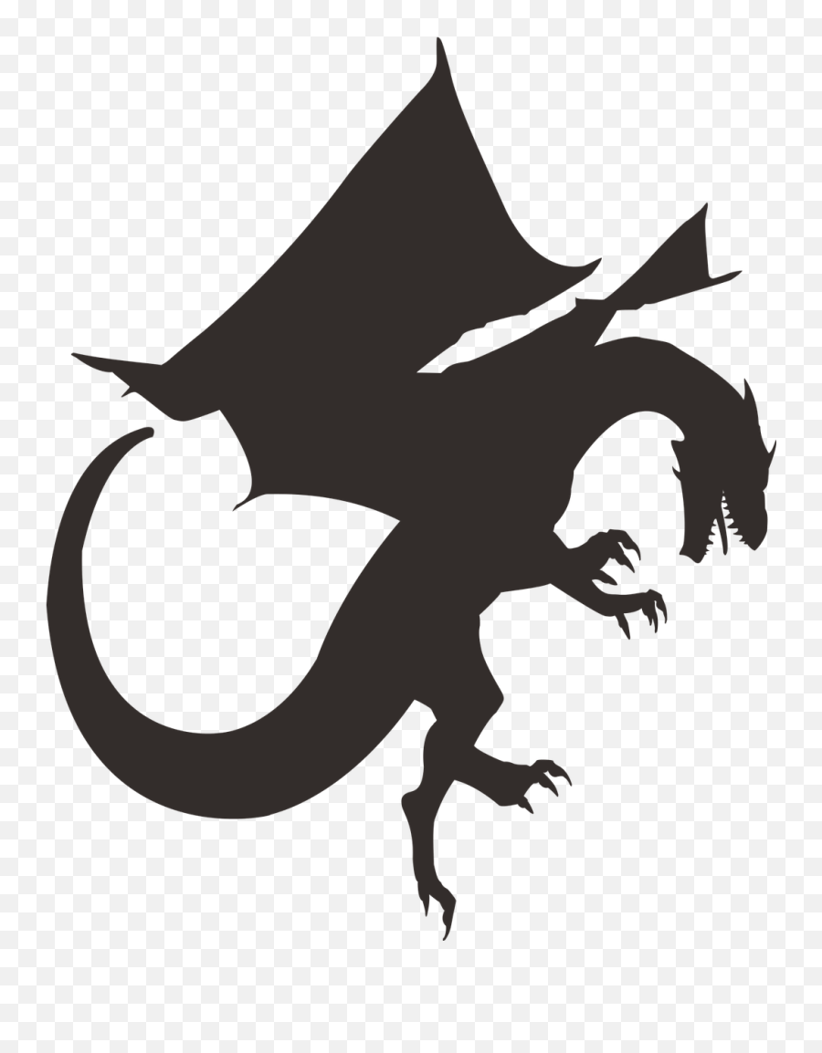 Dragon Silhouette Clip Art - Dragon Silhouette Flying Transparent Emoji,Dragon Face Emoji