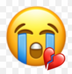 Cry Sad Emoji Tear Tears Heart Heartbreak Break Breakup - Smiley,Heartbreak Emoji