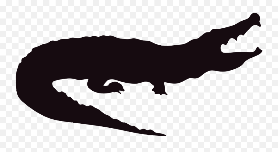 Alligator Crocodile Silhouette Clip Art - Alligator Silhouette Clipart Emoji,Alligator Emoji