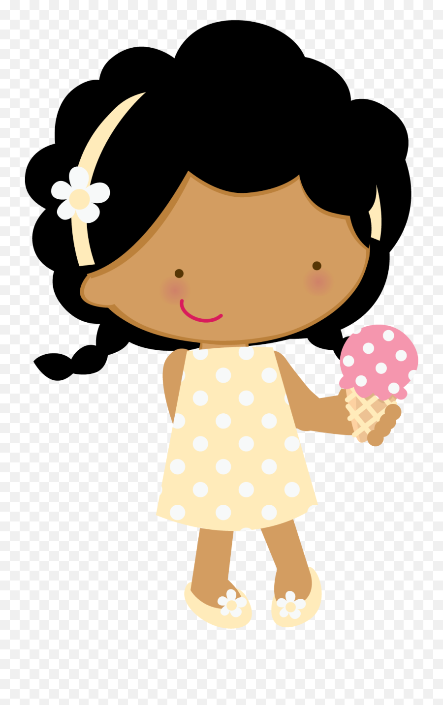 Cute Clipart - Girl Eating Ice Cream Clipart Emoji,Afro Emoji Copy And Paste